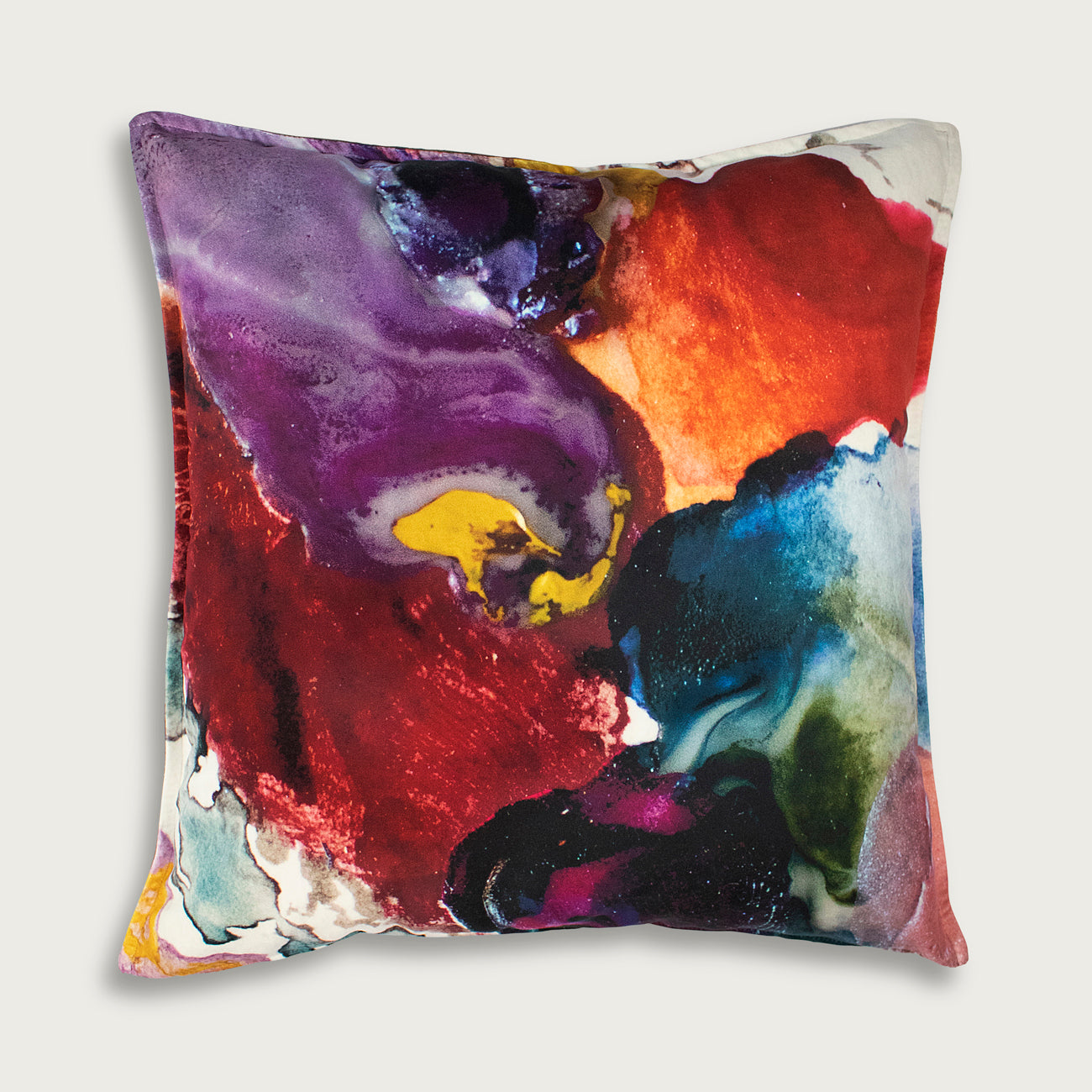 Ana Pather blue red velvet cushion