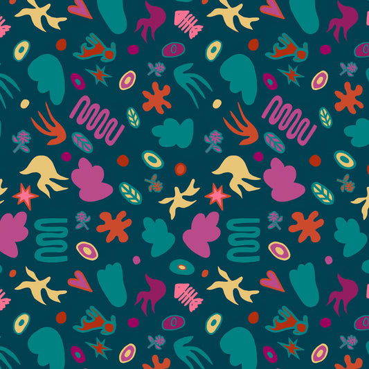 Wanderland Boemo Diale Teal fabric