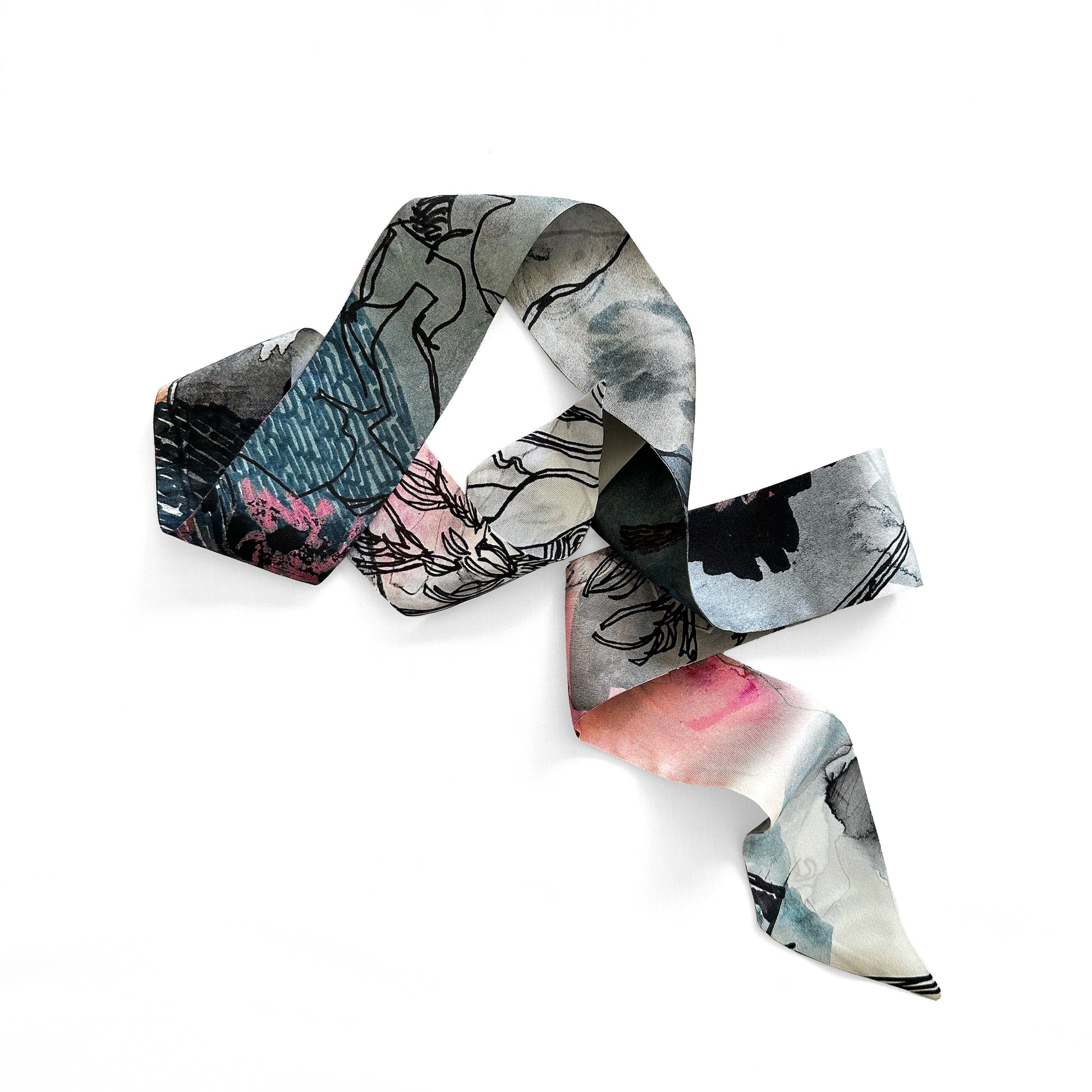 shop wanderland artist silk twilly online south africa thin neck scarf