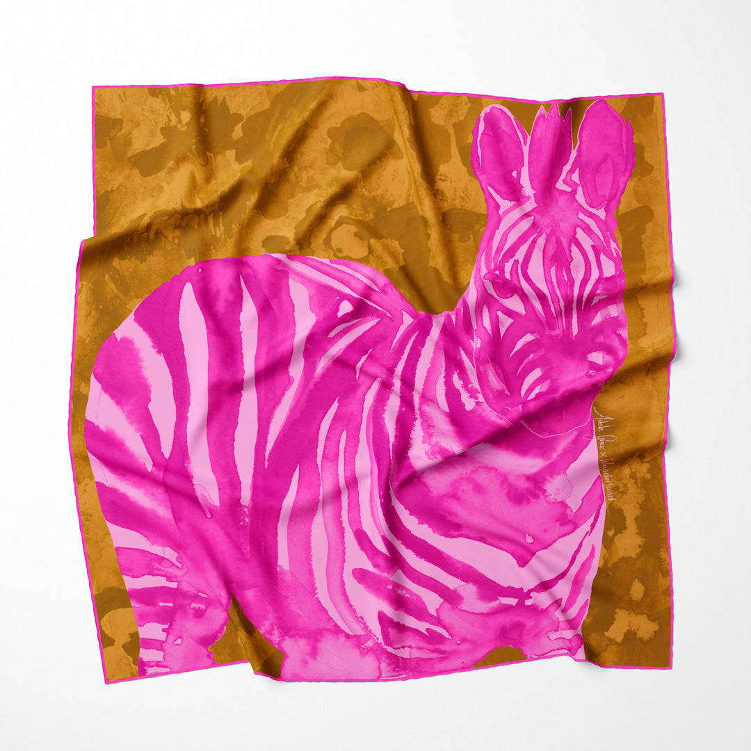Adele Gracezebra in pink ochre scarf to shop online