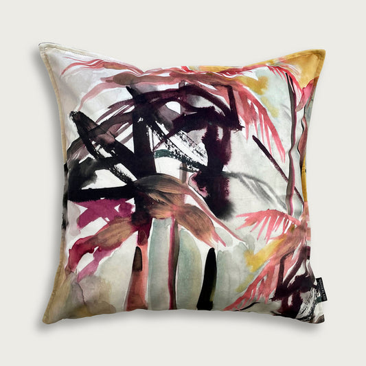 Pink Palms Velvet Scatter Cushion