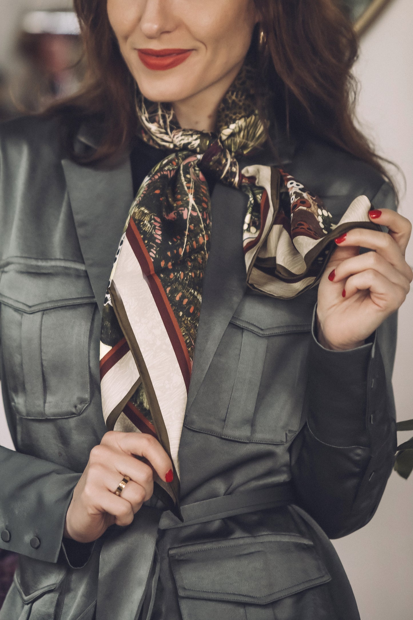 Moss Silk Scarf