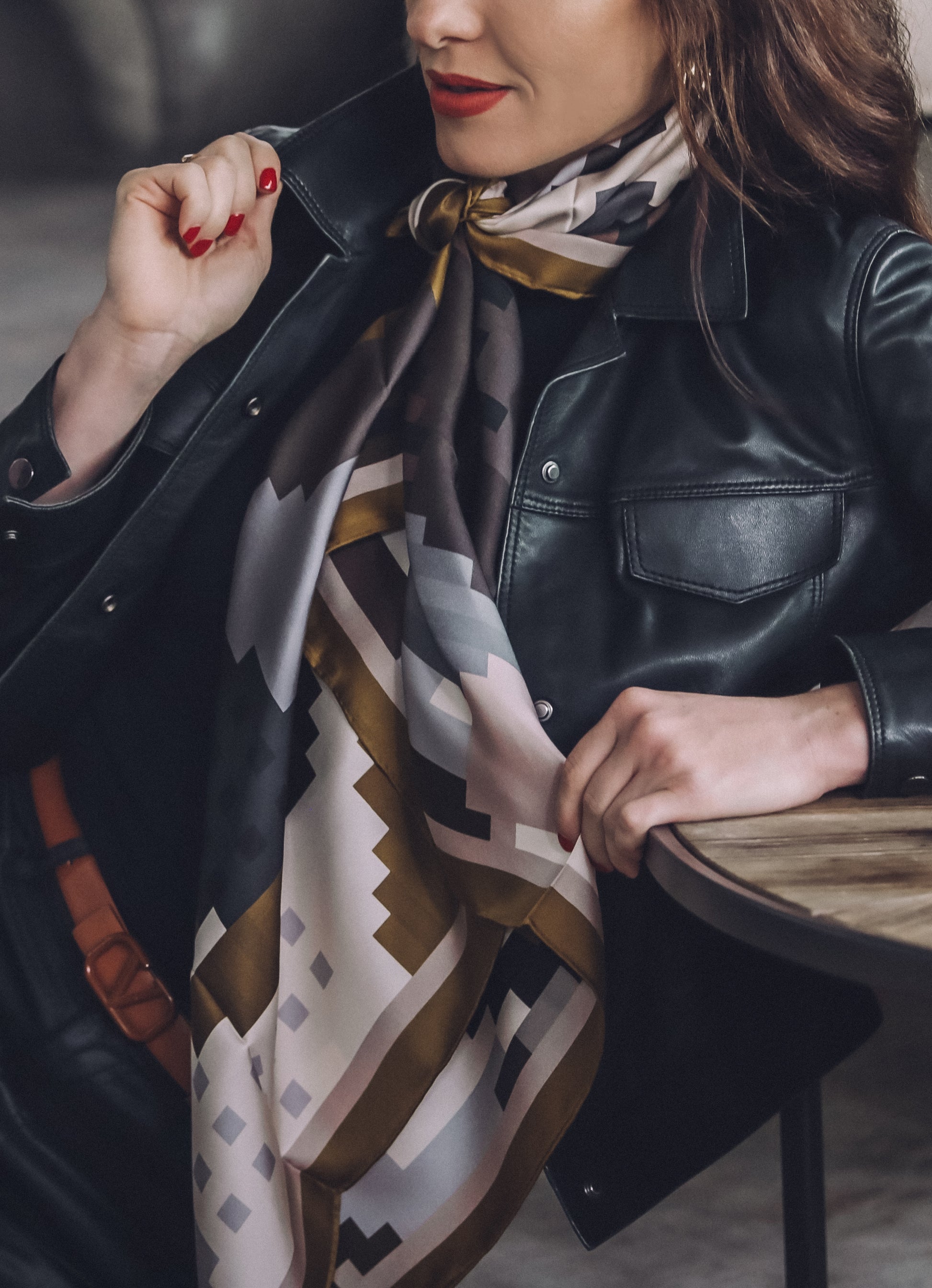 Silk Scarf Gold Leopard