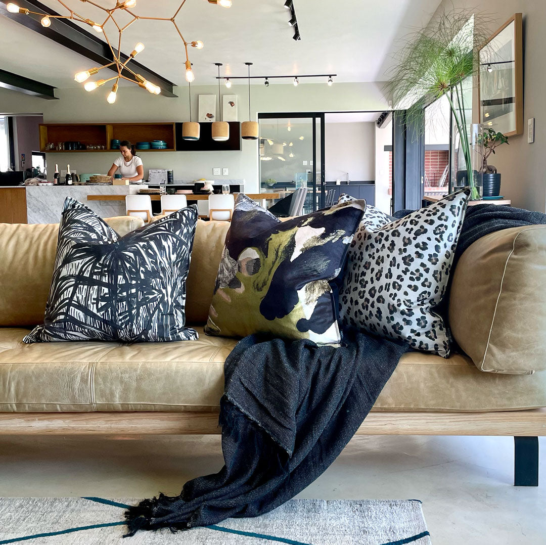 Aureum Highveld Graphite Velvet Scatter Cushion