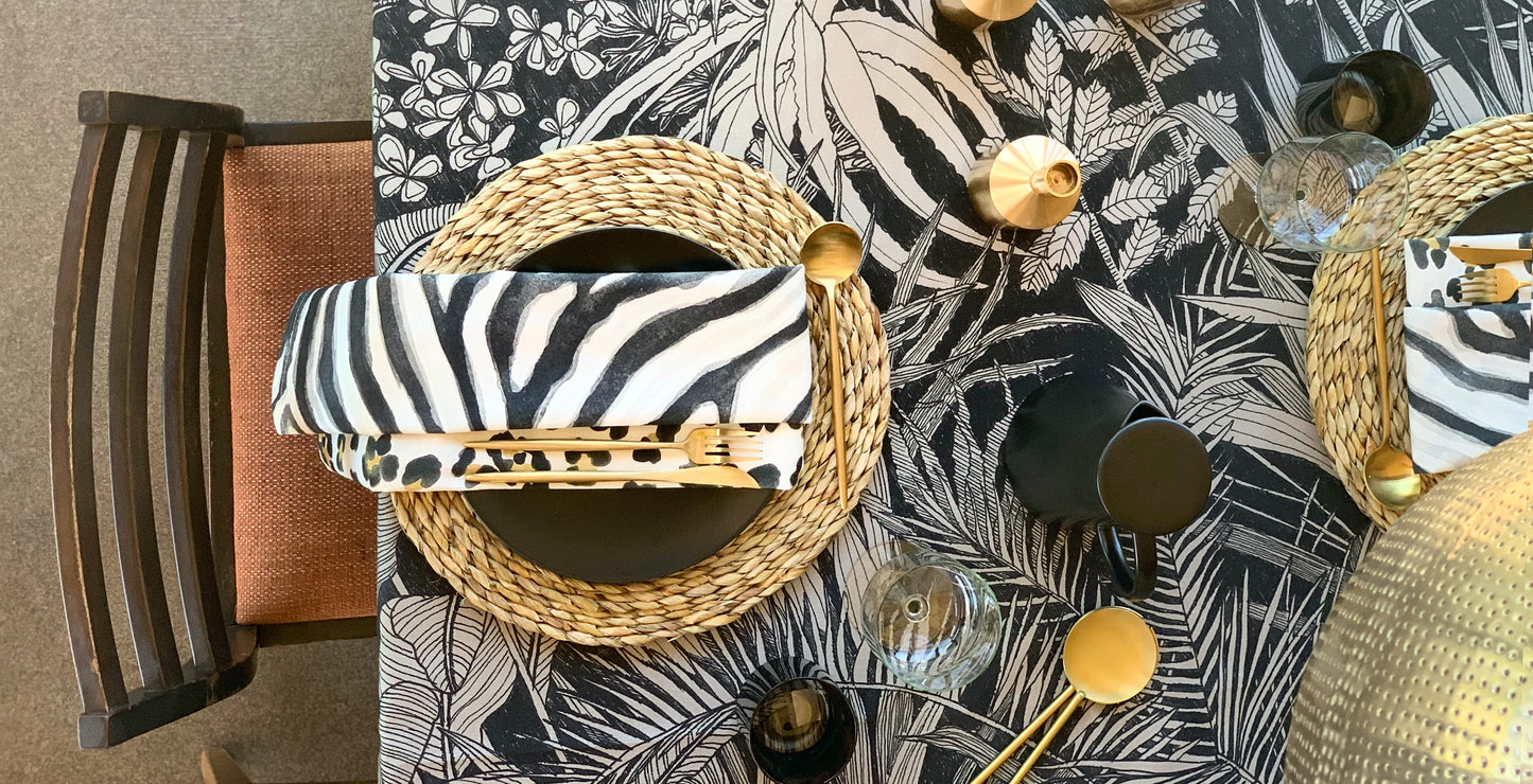 Aureum Urban Forest Charcoal Tablecloth