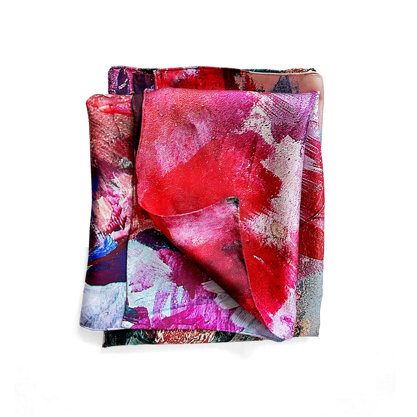 Anastasia Wanderland Silk Twill Scarf pink red