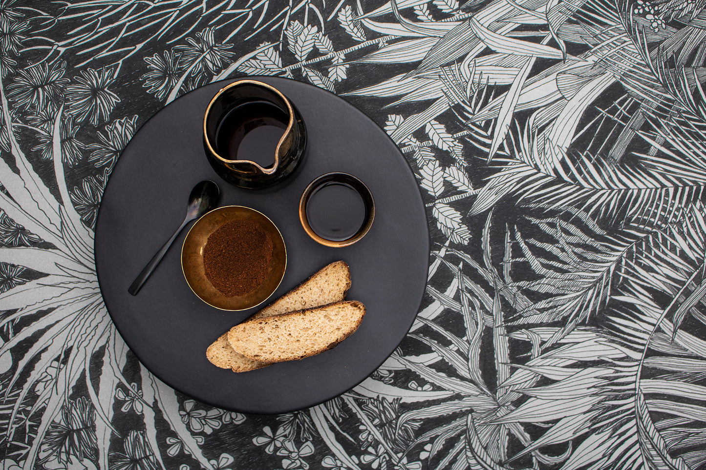 Aureum Urban Forest Charcoal Tablecloth