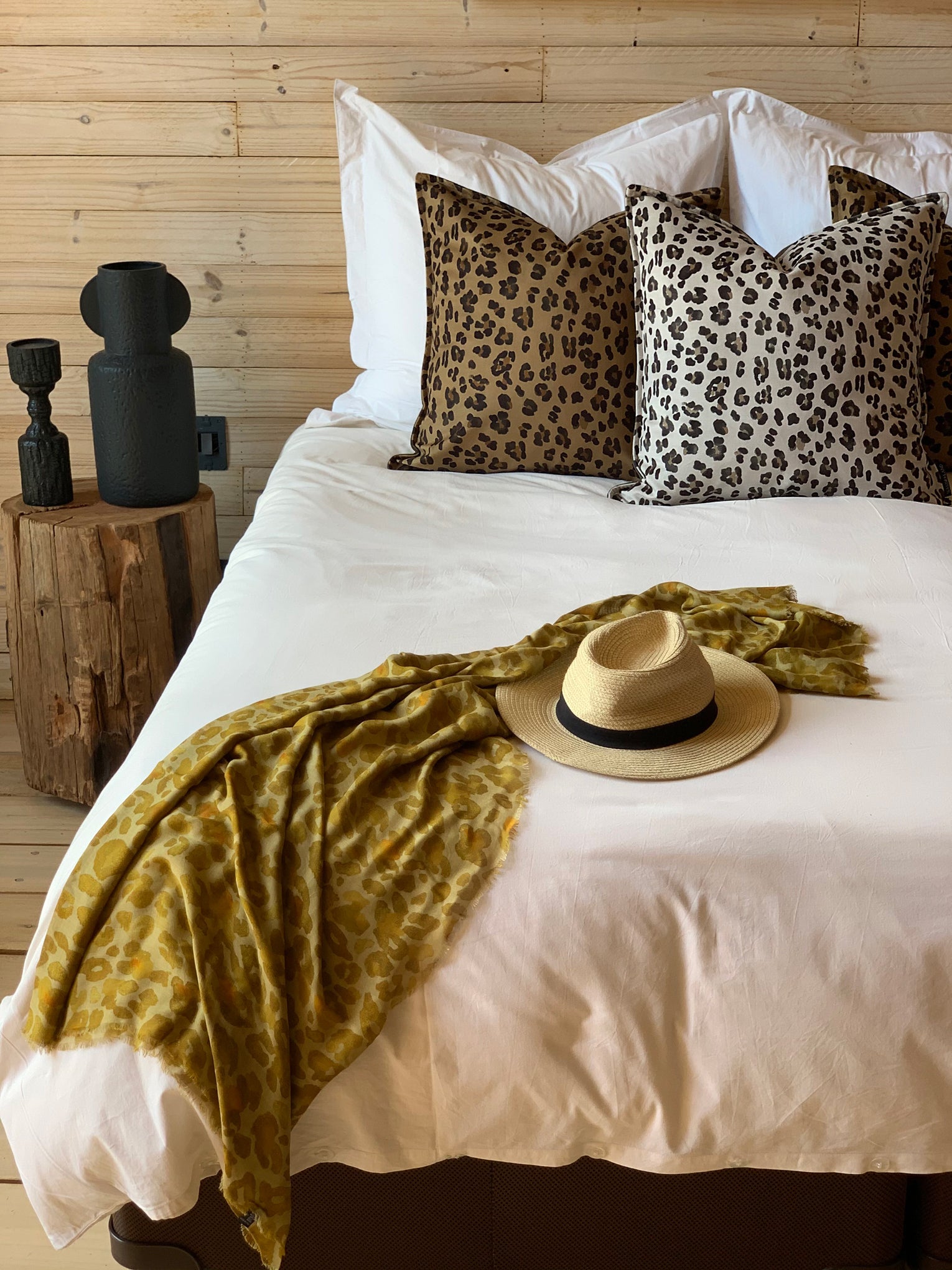 wanderland leopard cushion safari