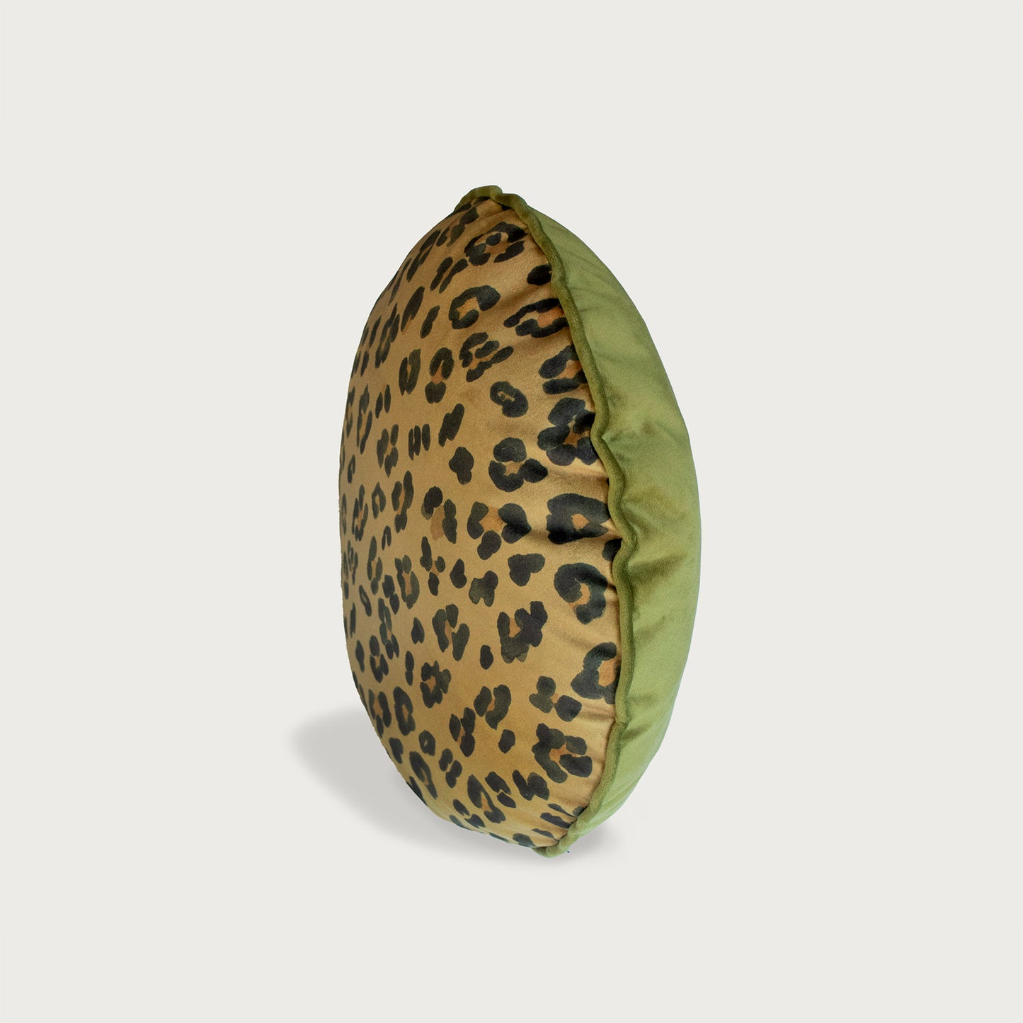round gold leopard spot with lime green