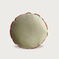 Light green round macaron velvet cushion