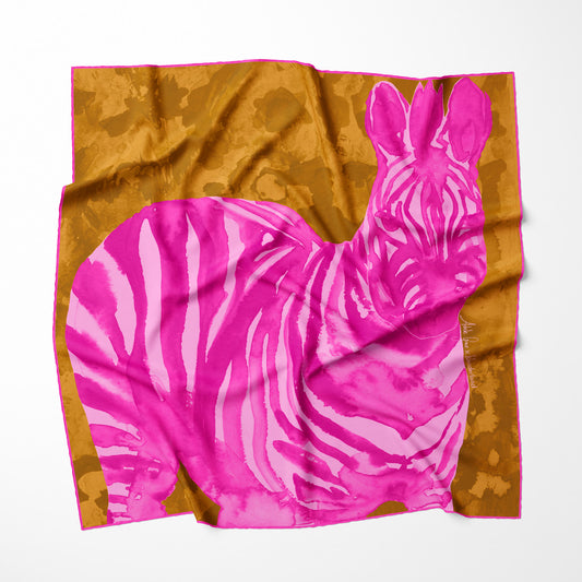 Adele Gracezebra in pink ochre scarf to shop online
