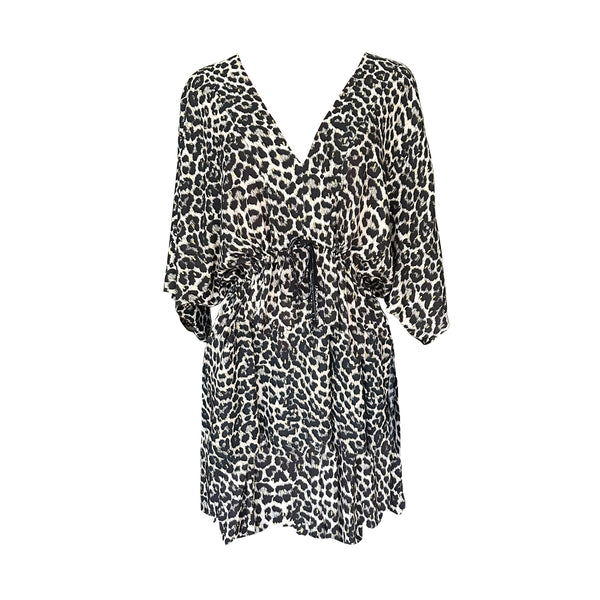 Ivey Kaftan - Cream leopard