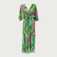 Shop green blue and pink Wanderland kaftan dress online