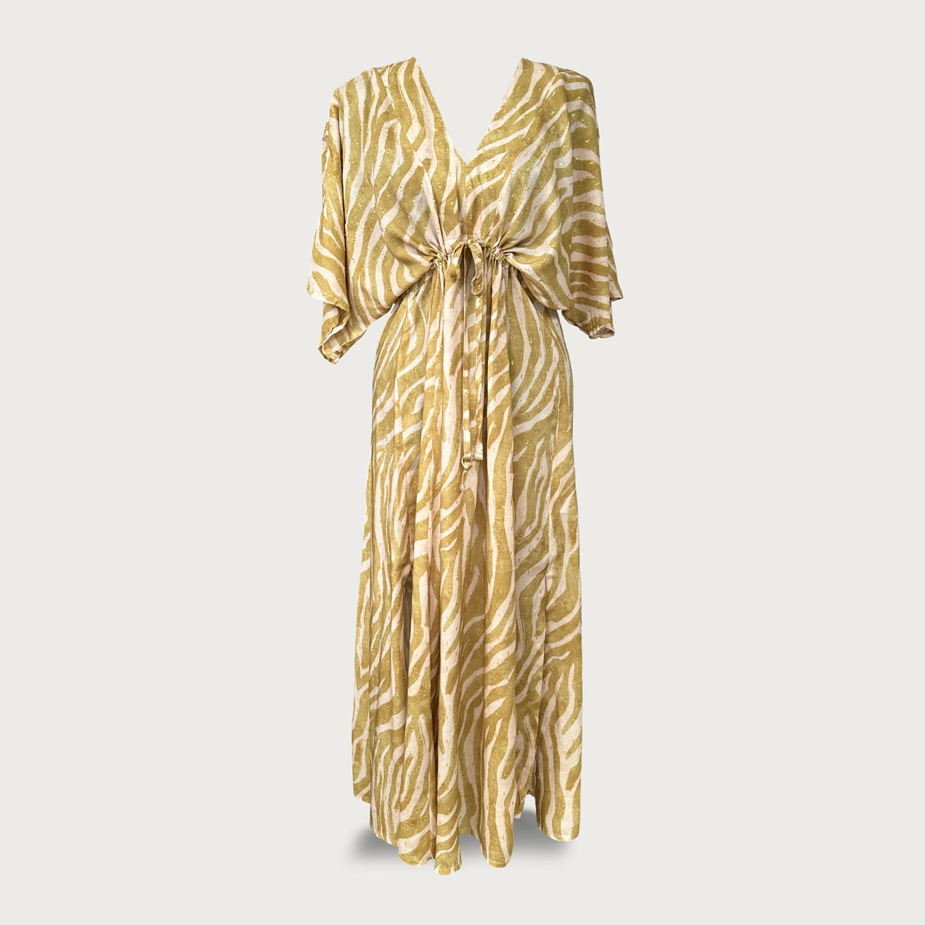 Gold Zebra Kaftan Dress
