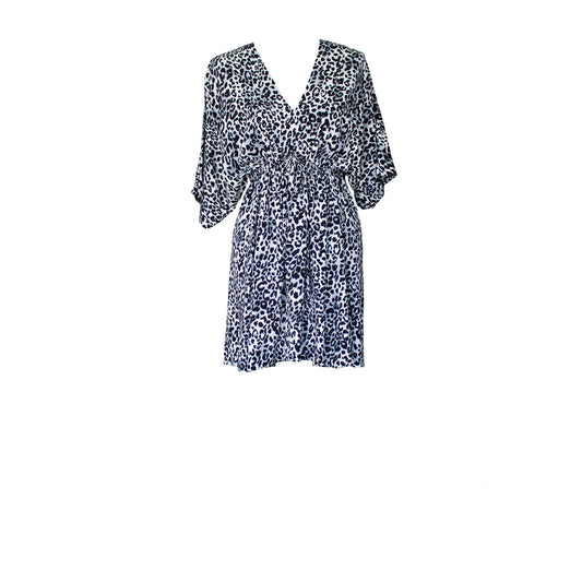 Leopard Graphite Kaftan Dress