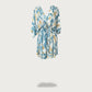 Shop short blue gold leopard Wanderland Kaftan dress online