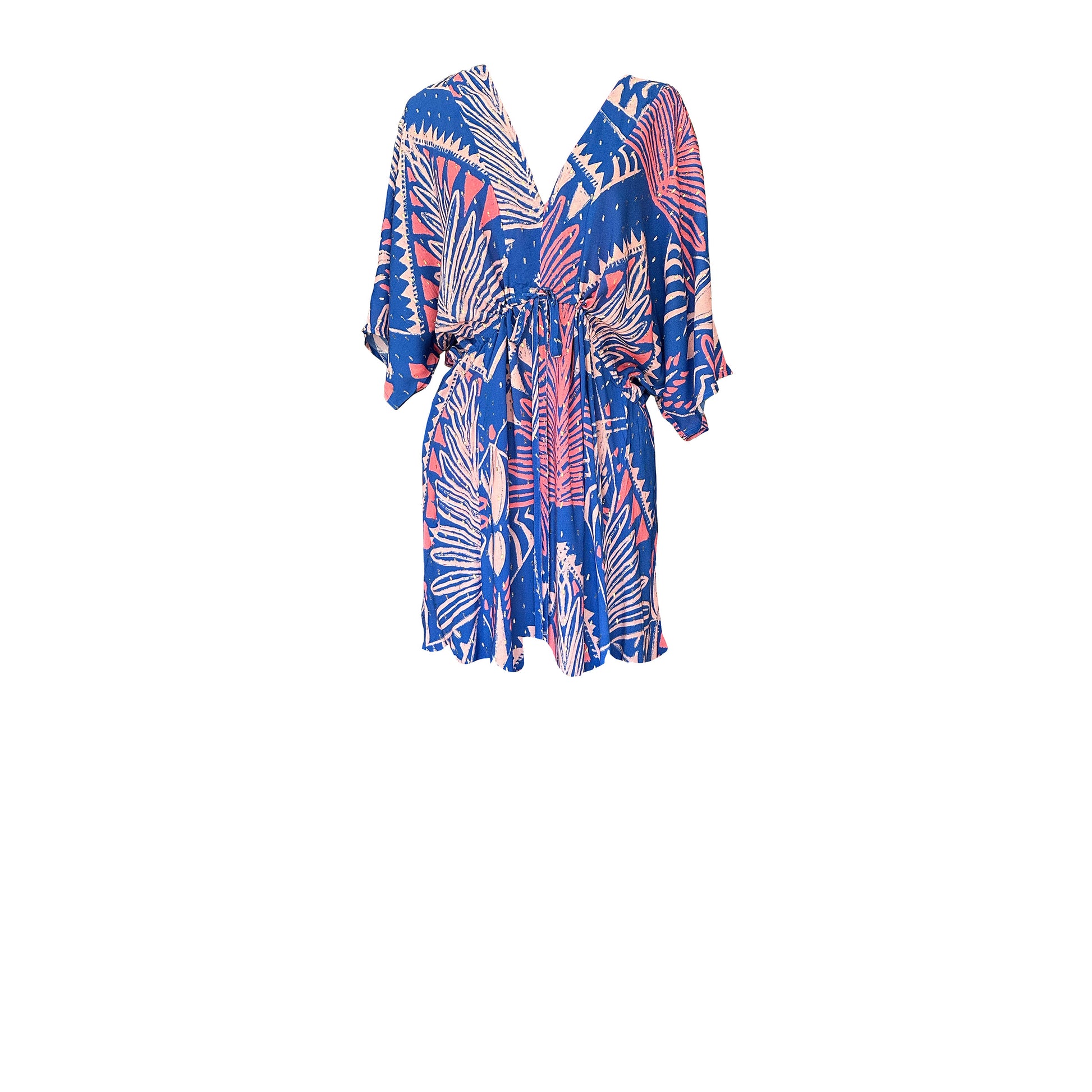 Shop Wanderland blue and coral kaftan online