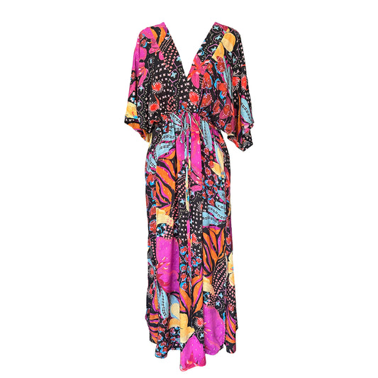 Shop Wanderland floral black kaftan online