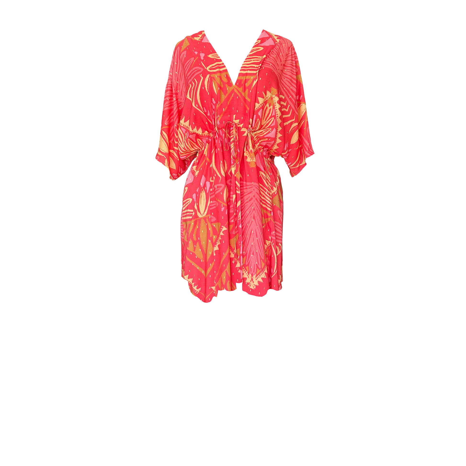 Shop Wanderland Tribal Coral Gold Kaftan Online