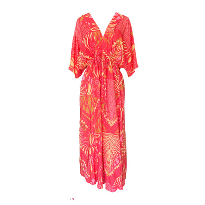 Shop Wanderland Tribal Coral Gold Kaftan Online