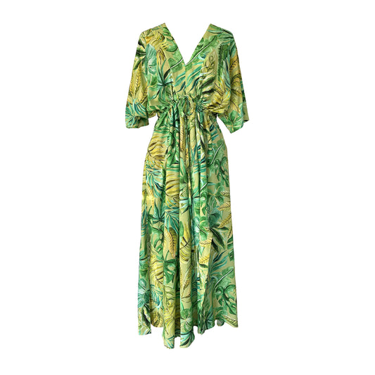 Shop Wanderland Green maxi long Kaftan online