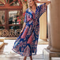 Tribal Blue Kaftan Dress