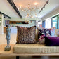 Luxury sofa decor palm scatter cushion plum