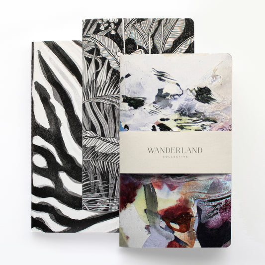 Set of 3 Charcoal Safari Notebooks