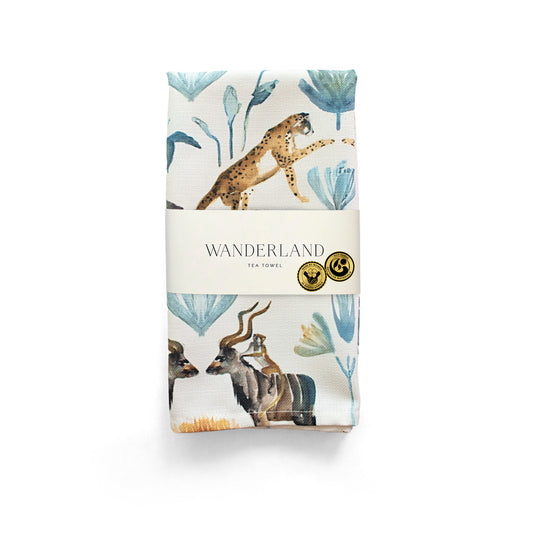 Kitchen tea towel animal delft victoria verbaan wanderland