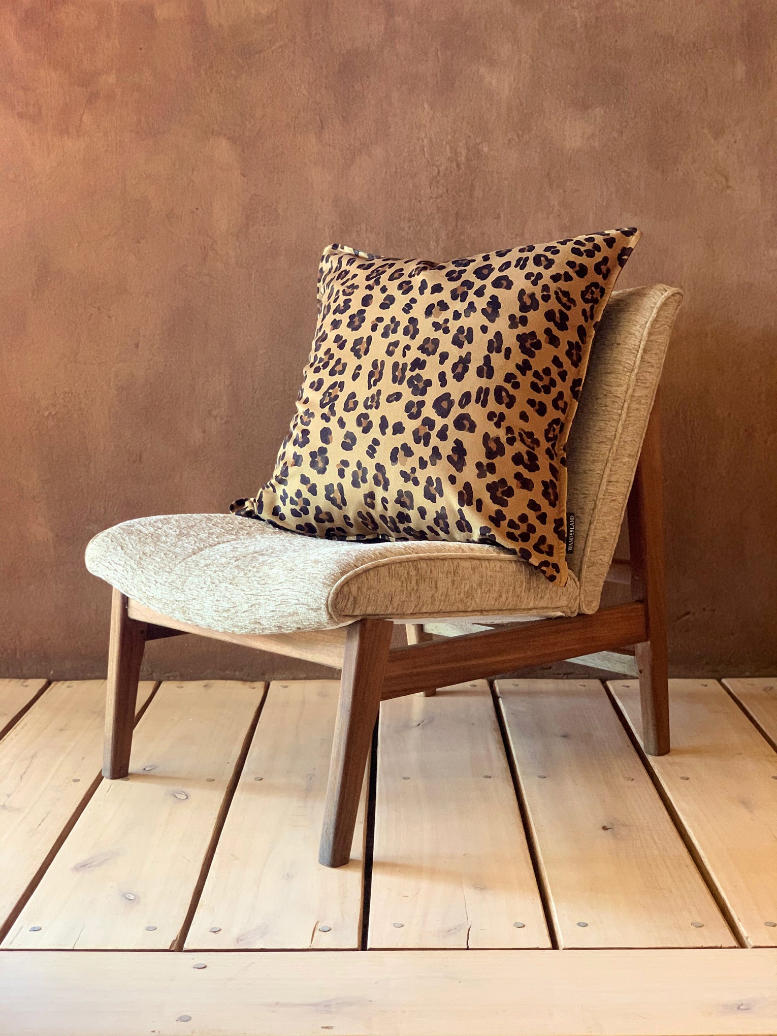 wanderland leopard cushion safari