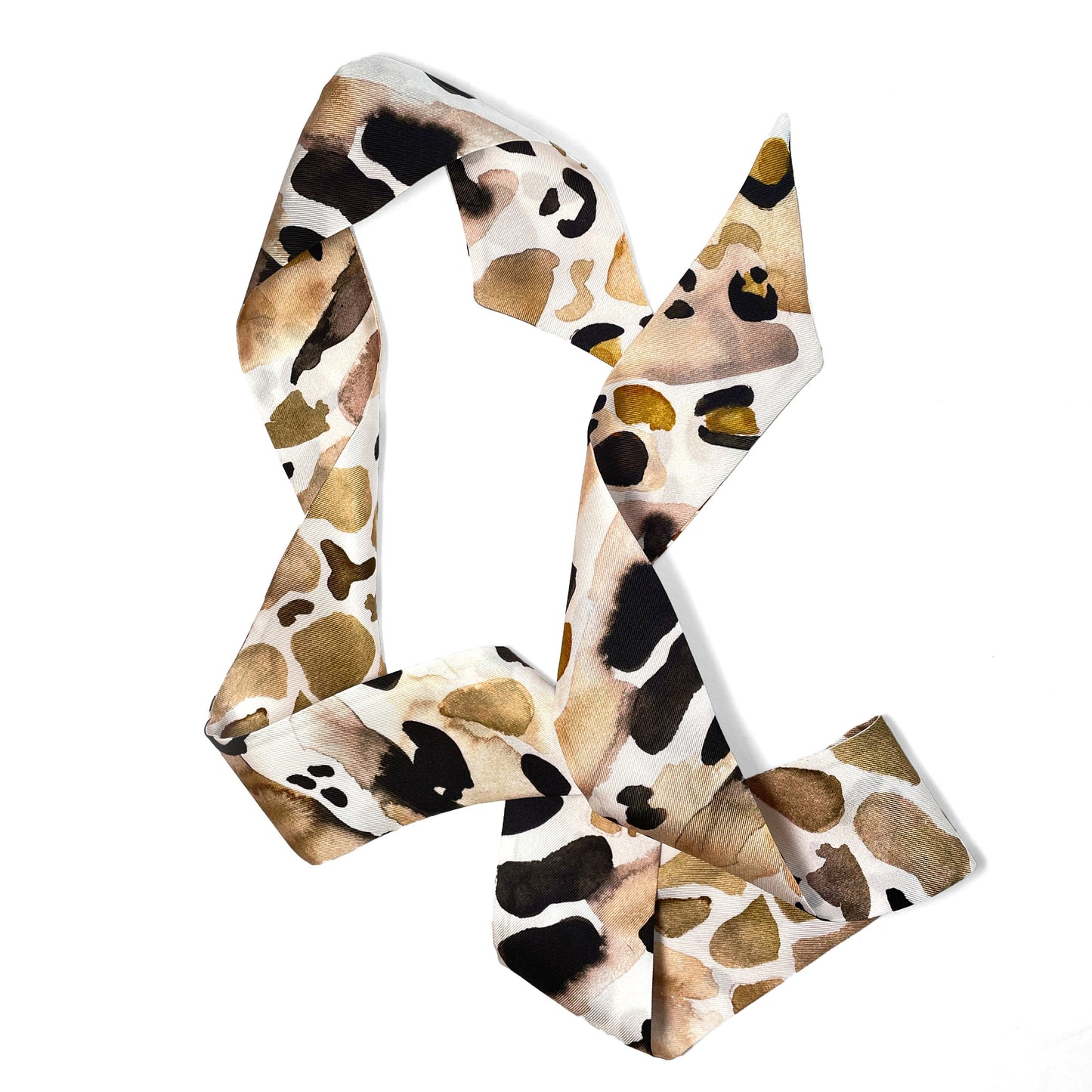 Wanderland animal leopard silk twilly