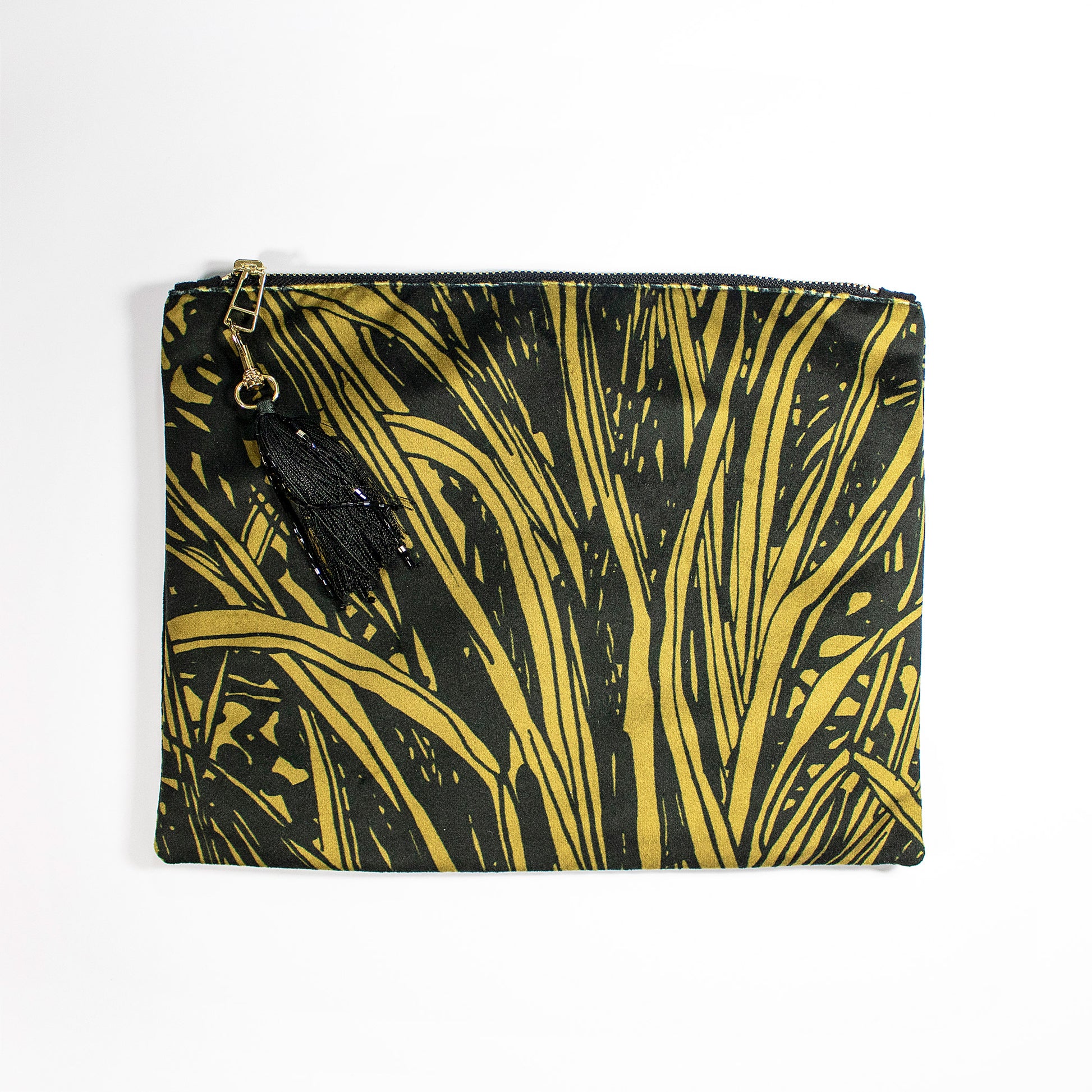 Jungle Black Aureum Velvet Pouch Clutch Handbag Wanderland Collective African Design Luxury